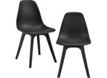 [2X Sedie Di Design Sedia Da Pranzo Nera In Plastica In Stile Scandinavo