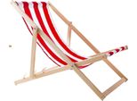 Woodok Sedia A Sdraio In Legno Di Faggio Sedia Da Spiaggia Lettino Da Giardino Lettino Per Spiaggia, Giardino, Balcone E Terrazza Lettino Pieghevole Fino A 120Kg Rosso/Bianco