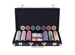 Costway Set Da Poker Valigetta Da Poker 300 Fiches Laser Valigetta In Alluminio Con Set Completo Nero