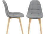 Sedia Da Sala Da Pranzo Kopparberg Set Di 2 Sedie In Tessuto Faggio Sedia Da Soggiorno 86 X 53 X 47 Cm Grigio Chiaro