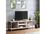 Mobile Tv ÆRøSkøBing Con 2 Vani Portaoggetti Panca Tv 43 X 120 X 29 Cm Tavolo Tv Con 2 Vani Portaoggetti Mobile Tv Ribassato Mobile Tv Effetto Legno/Bianco