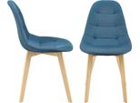 Sedia Da Sala Da Pranzo Kopparberg Set Di 2 Sedie In Tessuto Faggio Sedia Da Soggiorno 86 X 53 X 47 Cm Blu