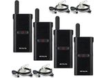 Retevis RB628B Walkie-Talkie Con Auricolare, PMR446 Professional 1500Mah Batteria Walkie-Talkie Bidirezionale, Vox, Piccolo E Leggero, Walkie-Talkie Portatile Professional (Confezione Da 4 Pezzi, Nero)