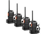 Trasmettitore Retevis RT24, Trasmettitore A 4 Pezzi Senza Licenza, 16 Canali Ctcss/Dcs Vox, Radio Ricetrasmittente Con Supporto Per Auricolari Ricaricabile (Nero), Per Ristoranti Scolastici Camp Factory