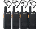 Retevis RT622P Radio Mini, 15 Mm Ultra-Sottile, USB-C Ricaricabile A 2 Vie Con Batteria Da 1620 Mah, Vox, Walkie Talkie Professionale Da Ristorante Portatile Con Auricolari (4 Pezzi, Nero)