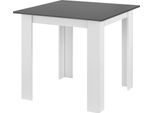 Tavolo Da Pranzo Algermissen 80X80X76 Cm Per 4 Persone Quadrato In Truciolato Grigio Scuro/Bianco