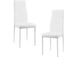 Set Di 2 Sedie Bianche Con Schienale Alto Per Sala Da Pranzo Sedia Imbottita In Ecopelle [En.Casa]