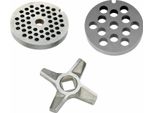 Set Di Dischi Perforati Per Tritacarne Di Ricambio Per Bosch 5 Misure / 4-8 Mm E 1 Lama Per Tritacarne
