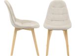 Sedia Da Sala Da Pranzo Kopparberg Set Di 2 Sedie Da Soggiorno In Faggio Con Rivestimento In Tessuto 86 X 53 X 47 Cm Beige