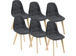 Sedia Da Sala Da Pranzo Kopparberg Set Di 6 Sedie In Tessuto Faggio Sedia Da Soggiorno 86 X 53 X 47 Cm Nero