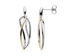 Paar OhrhäNger Jobo "Ohrringe HäNgend 31 Mm Lang", Gelbgold 333, Weiß, Ohrringe, Damen, Gelbgold 333 WeißGold 333, Gelbgold 333, WeißGold 333, 333 Gold Bicolor Mit Zirkonia