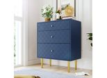 Cassettiera Merax Con 3 Cassetti Credenza Credenza In Legno Cassettiera, 89 X L75 X 40 Cm, Blu Martin