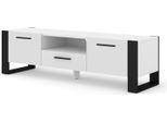 Porta Tv Nuka 160 Cm Mobile Basso Tavolo Tv Credenza Cassettiera Tavolo Hi-Fi Bianco Opaco
