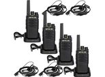 Set Radio Retevis RT668 Con Auricolare PMR446 Licenza Gratuita Vox Squelch Ricaricabile 16 Canali Ctcss/Dcs Tot Radio Ricetrasmittente Per La Sicurezza Dei Cantieri Scolastici (Nero, 4 Pezzi)