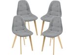 Sedia Da Sala Da Pranzo Kopparberg Set Di 4 Sedie In Tessuto Faggio Sedia Da Soggiorno 86 X 53 X 47 Cm Grigio Chiaro