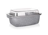 Teglia Antiaderente Banquet Granite 32,5 X 21 X 11 Cm, 5,7 L, Con Coperchio In Vetro