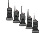 Radio Retevis RT648, Radio Portatili IP67 Con Caricabatterie Usb, Walkie Talkie Senza Licenza PMR446 Con Batteria Da 1200 Mah, Allarme Di Emergenza, Vox, Squelch, Ctcss / Dcs, Per La Scuola, Lo Sci, L'emergenza ( 5 Pezzi, Nero)