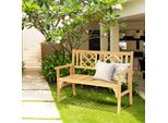 Costway Panca Da Giardino In Legno, Panca Da Parco Pieghevole, Panca In Legno Fino A 320Kg Panca Da Giardino Panca Per Balcone, Giardino, Veranda 120X56X90Cm
