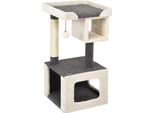 Tiragraffi Costway Piccolo, Tiragraffi Per Gatti In Legno, Albero Per Gatti Stabile, Albero Da Arrampicata Bianco E Grigio, Albero Da Gioco Tiragraffi Mobile Tiragraffi Grotta 42X42X80Cm