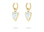 Paar Creolen Liebeskind Berlin "Schmuck Ohrringe Mit Abnehmbaren Herz-EinhäNgern Glass Heart", Gelbgoldfarben, Transparent, Transparent, Ohrringe, Damen, Edelstahl, Mit Glasstein