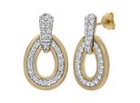 Paar Ohrstecker Firetti "Schmuck Geschenk Silber 925 Ohrschmuck Ohrringe TüRklopfer", Gelbgoldfarben, Silberfarben, Kristallweiß, Kristallweiß, Ohrringe, Damen, Silber 925 (Sterlingsilber), Mit Zirkonia (Synth.)
