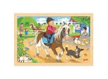 Goki Puzzle Fattoria Con Pony 24 Pezzi - Legno