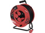 Avvolgicavo Professionale Emos IP44, Cavo Da 50 M Con 4 Prese A Terra, Gomma Da 1,5 Mm2, Per Uso Esterno, P08250