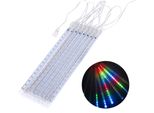 Catena Luminosa Solare Led A Forma Di Ghiacciolo 144 Led 8X Tenda Luminosa Rgb A Forma Di Ghiacciolo 2,4 M Illuminazione Natalizia IP44 Decorazione Luce Solare