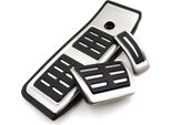 Pedaliera Sportiva + Poggiapiedi (Automatica) In Nero/Argento Per Audi A4 B9 8W 2015- / A5 F5 2016-