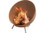 Bbq-Toro Ciotola Per Fuoco Ø 60 Cm, Effetto Ruggine, Pozzo Per Fuoco Da Esterno Inclinabile Con 3 Gambe, Palla Di Fuoco 3 In 1