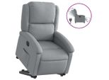 Vidaxl Poltrona Relax Con Ausilio Per L'alzata In Tessuto Grigio Chiaro Elettrico