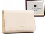 Peterson | Ecological, Portafoglio Da Donna, In Pelle Ecologica, Con Bottoni A Pressione E Zip, Beige, 13X9 Cm