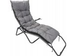 Cuscino Da Giardino 180X50 Cm Per Sdraio, Altalena, Panchina, Impermeabile, Grigio
