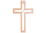 Croce Appesa In Legno Di Faggio Crocifisso Moderno Da Parete Superficie Liscia Croce Appesa In Legno (Legno Naturale, 25X16X1,6 Cm)