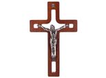 Croce Appesa In Legno Moderno Con Croce Della Passione Marrone 25X16X1,6 Cm