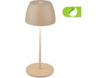 Briloner Serina Mini Led Lampada Da Tavolo A Batteria IP44, Dimmerabile, Touch, Beige