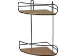 Dochtmann Scaffale Angolare A 2 Livelli - Metallo, Bambù Nero 20X20X33Cm