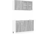 Vidaxl Set Di Armadietti Da Cucina Lyon 4 Pezzi Grigio Sonoma 140 X 46 X 81,5 Cm