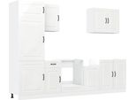 Syfax™ Set Mobili Da Cucina 7 Pz Kalmar Bianchi Lucido In Truciolato