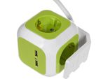 Presa Di Corrente A 4 Vie Cubo 2X Connessione Usb Presa Di Corrente Schuko Supporto Per La Protezione Dei Bambini