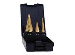 Exact 07014 Hss Step Drill Bit Set 3-Piece 4 - 12 Mm, 4 - 20 Mm, 6 - 30 Mm Tin Triangular Shank 1 Set