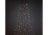 Konstsmide Led Mantello Per Albero Con Anello Ø 11, 8 Fili Di 30 Diodi Color Ambra, Smerigliato, Premontato, Timer 8H, Nero, 24V, Per Esterni (IP44), Cavo Nero - 6394-820