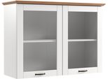 HäNgeschrank Home Affaire "Teramo", Weiß, Honig, B:105Cm H:75Cm T:37Cm, Massivholz, SchräNke, HäNgeschrank, Breite 105 Cm, 2 GlastüRen, 1 Einlegeboden