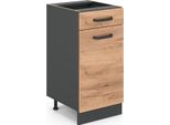 Vicco Mobiletto Base Per Cucina R-Line, 40 Cm Senza Piano Di Lavoro, Quercia Dorata/Antracite
