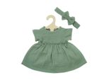 Heless - Vestito Per Bambole Con Volant E Cerchietto, , Verde Salvia, 2 Pezzi, Misura 28-35 Cm
