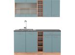 Vicco Cucina Completa R-Line, 160 Cm , Pt Antracite, Rovere Blu-Grigio/Oro