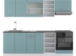 Vicco Cucina Componibile R-Line, 240 Cm , Pt Antracite, Blu-Grigio/Bianco