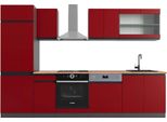 Vicco Cucina Componibile R-Line, 300 Cm , Pt Rovere, Rosso/Antracite