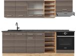 Vicco Cucina Componibile R-Line, 240 Cm , Pl Antracite, Grigio Nobile/Rovere Dorato