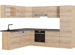 Vicco Cucina Angolare Completa R-Line, 227 X 287 Cm , Pl Antracite, Rovere Sonoma/Goldkraft